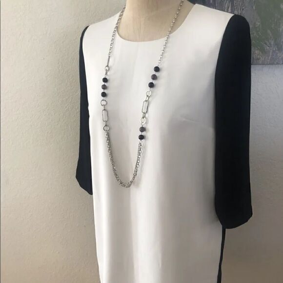 BLAQUE LABEL Black/White Color Block Dress - Picture 2 of 8